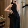 Noir Grace High-Neck Maxi Dress